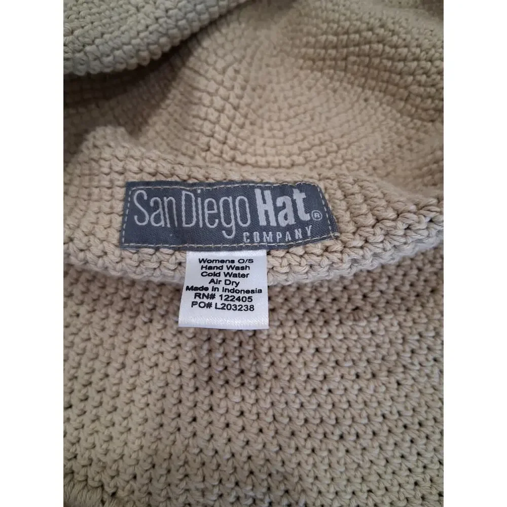 San Diego Hat Co Floppy Sun Hat Wide Brim Neutral Tan 100% Cotton Beach Summer - Picture 6 of 9